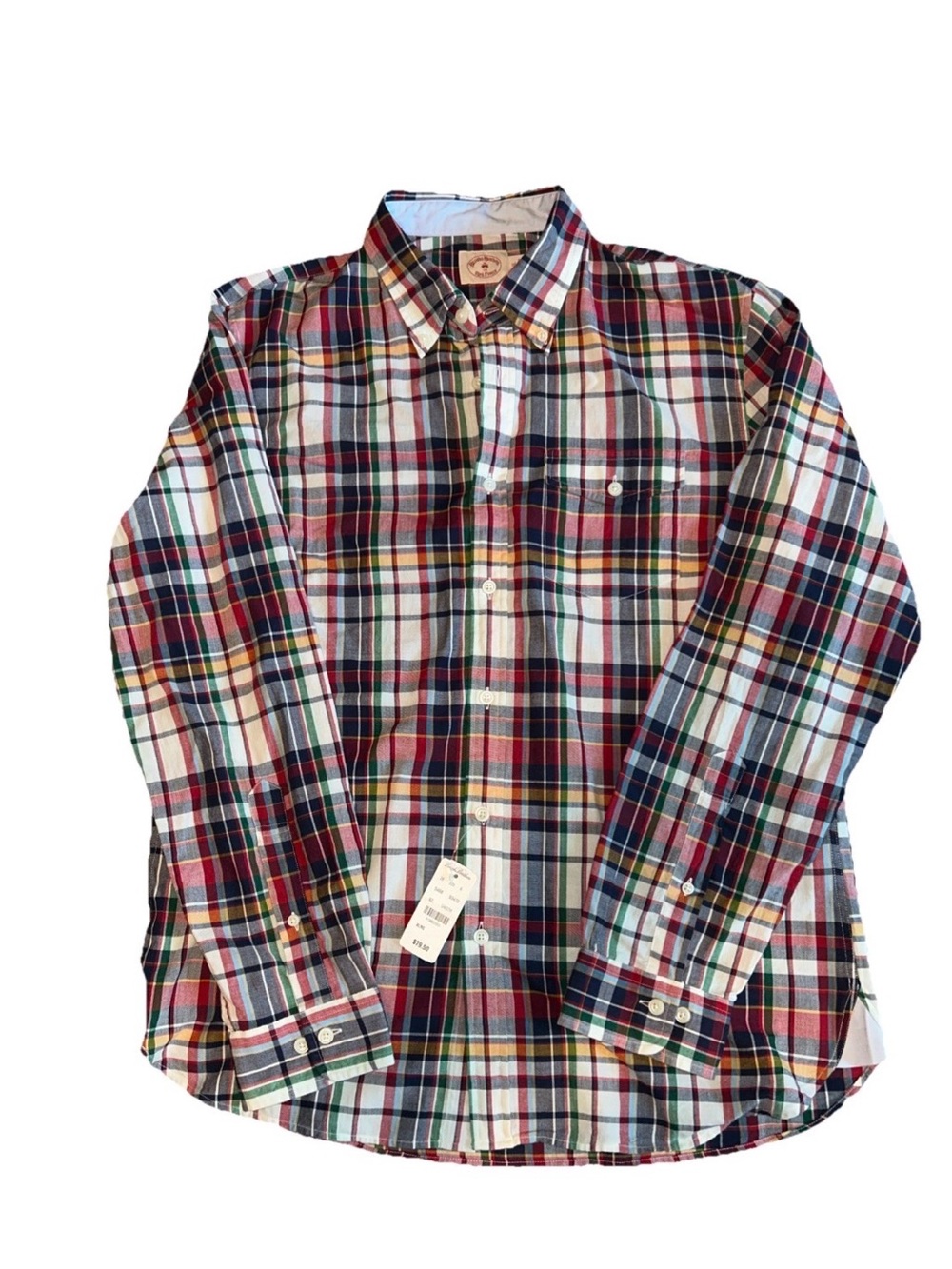 NEW Brooks Brothers Red Fleece Men’s Plaid Long Sleeve Button Down XL Preppy